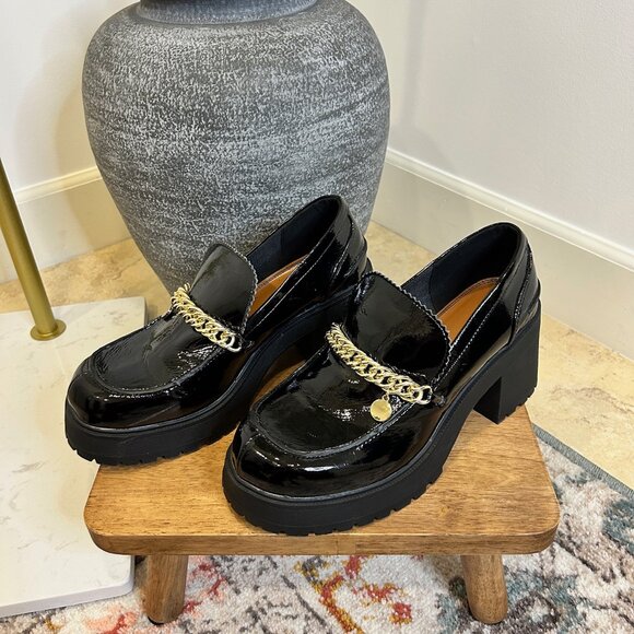 ASOS Black Platform Patent Leather Loafers - Picture 2 of 2